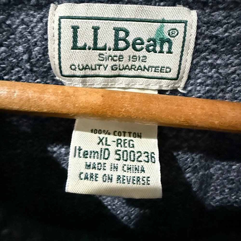 L.L. Bean Crew Neck Jumper Men's XL‎ Grey Mix 100% Cotton Knit 500236 Q